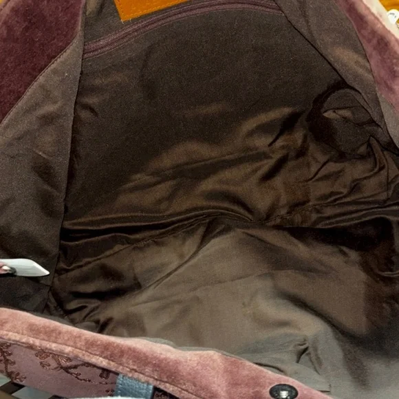 Sundance | Anabaglish Velvet Embroidered Tote Bag w/Leather Straps ♥ NWOT - Picture 4 of 9